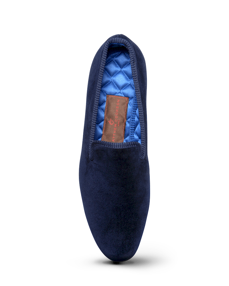 Velours uni bleu nuit