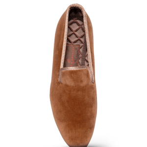 Velours uni camel