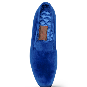 Velours uni bleu roi