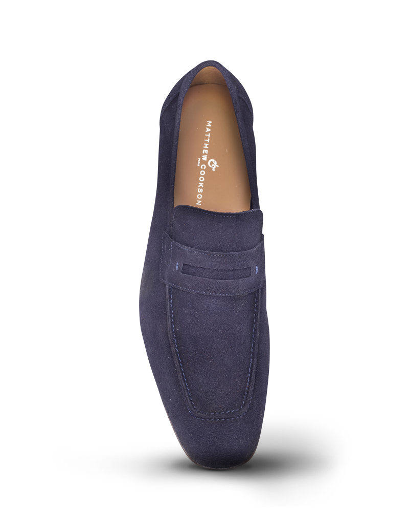 Devon veau velours bleu marine