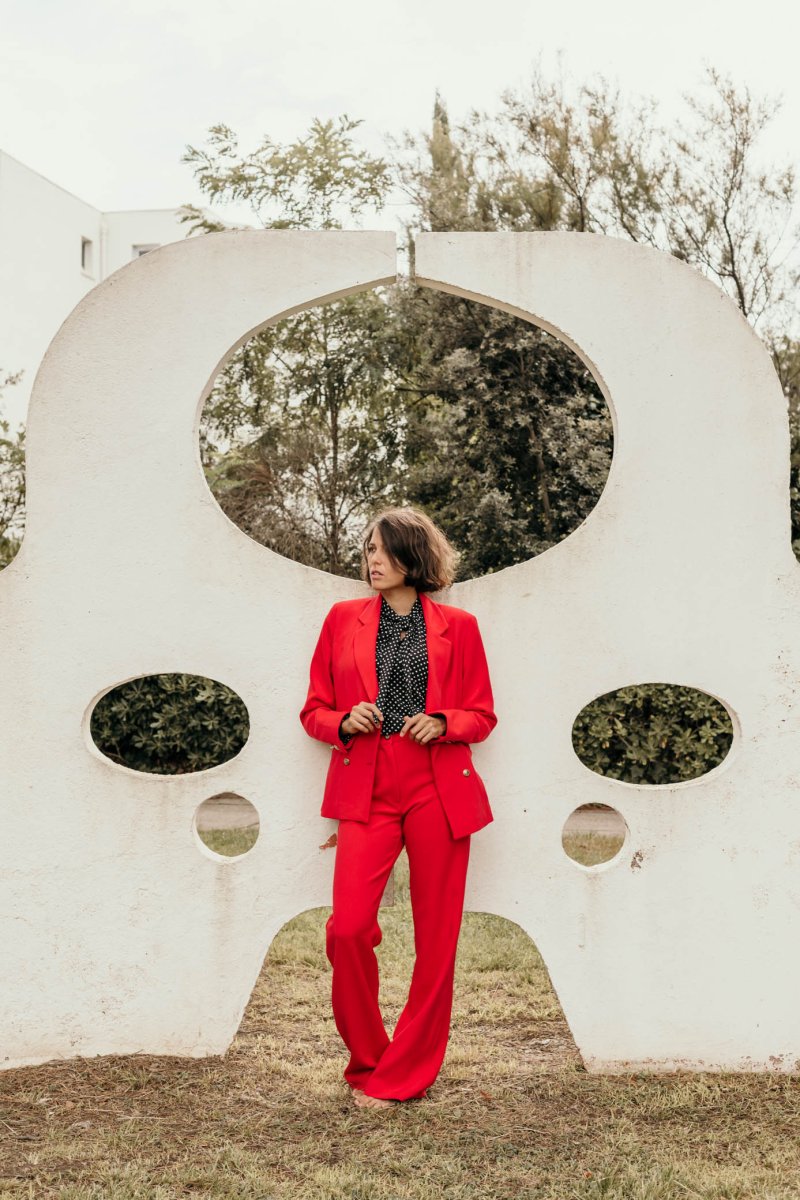 Veste blazer femme rouge Swan – Image 5