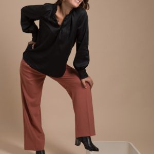 Colin pantalon femme coupe fluide en laine made-in-France