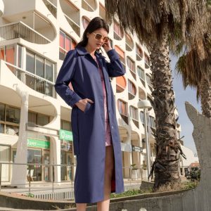 Trench Coat femme long Cléo bleu