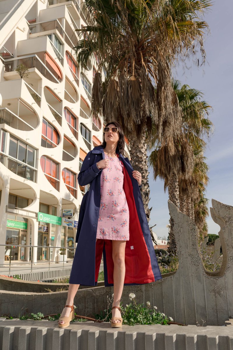 Trench Coat femme long Cléo bleu – Image 3