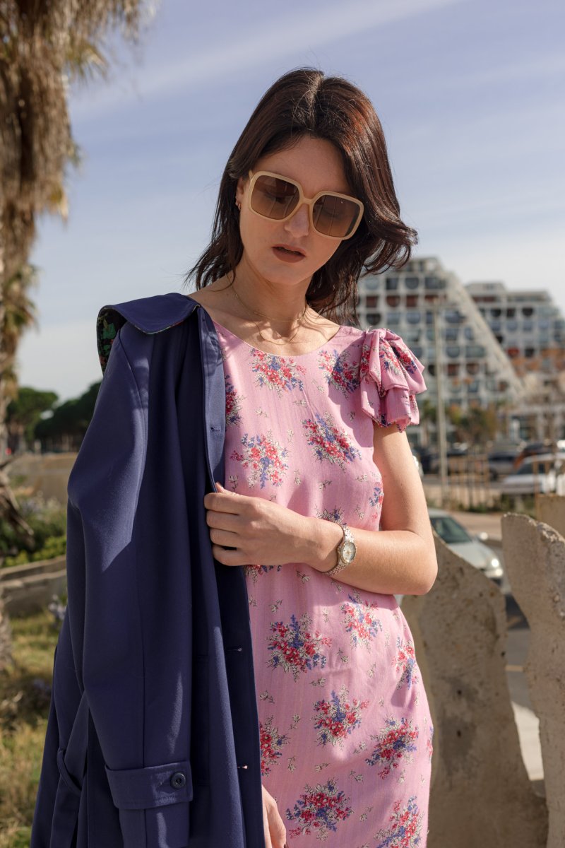 Trench Coat femme long Cléo bleu – Image 5