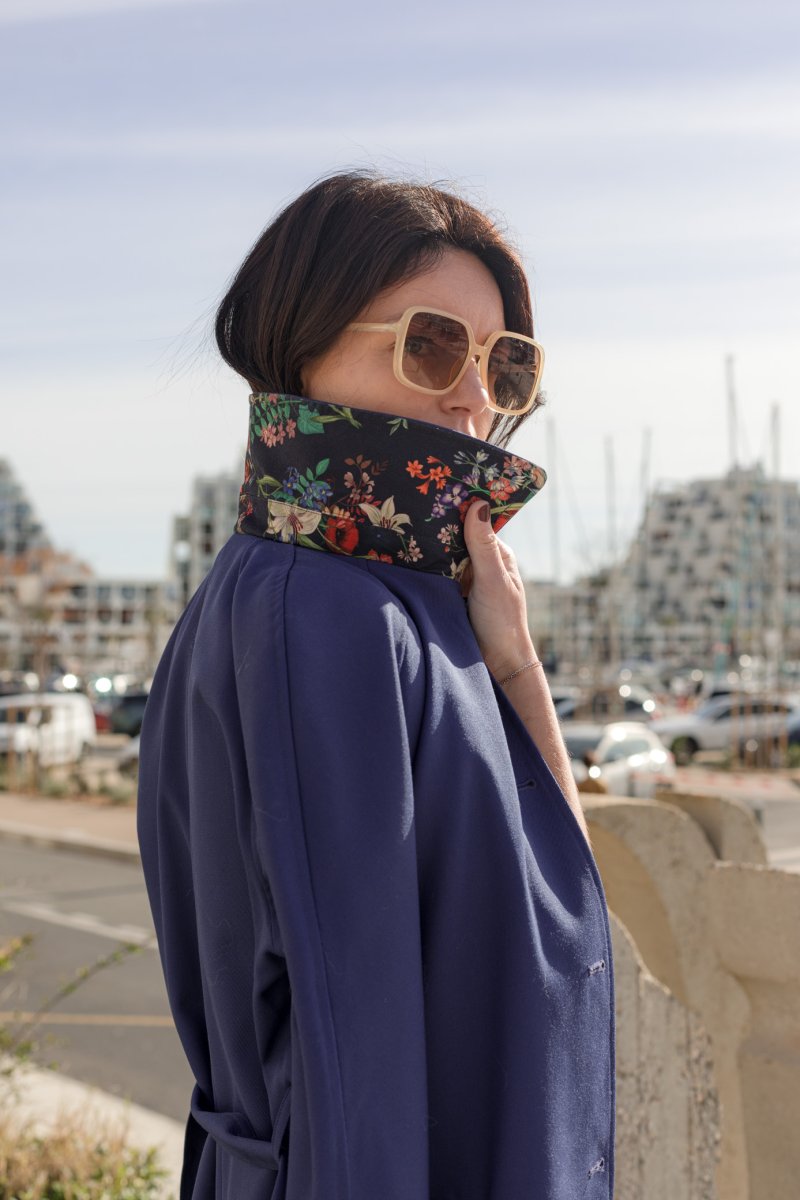 Trench Coat femme long Cléo bleu – Image 7