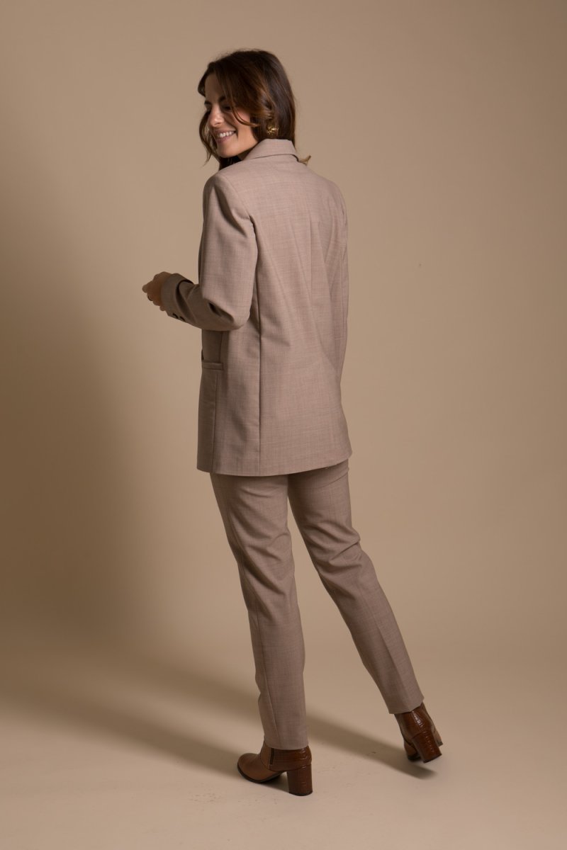 Raphaëlle veste blazer femme en laine beige made-in-France – Image 3