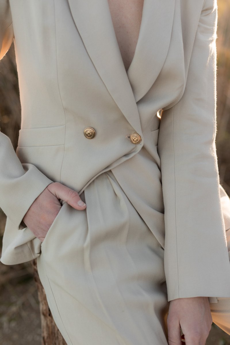 Veste blazer femme beige Swan
