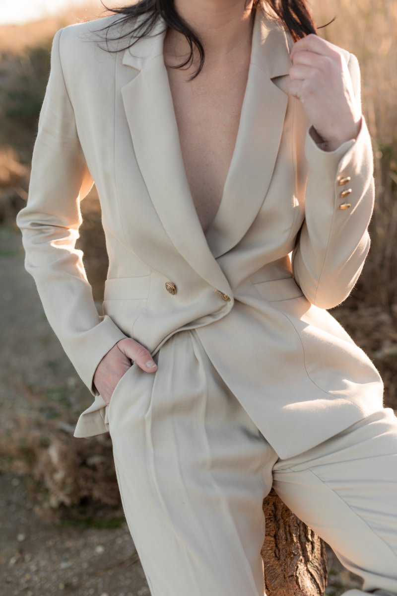 Veste blazer femme beige Swan – Image 6