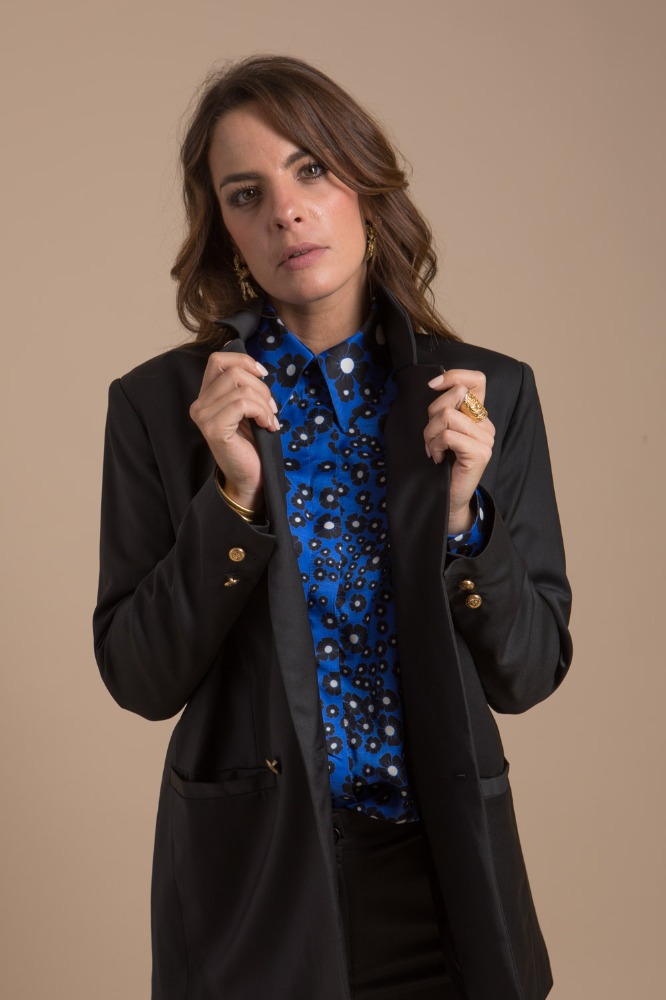 Raphaëlle – veste blazer femme en laine noire Made-in-France – Image 3