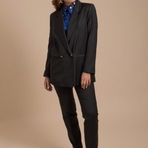 Raphaëlle – veste blazer femme en laine noire Made-in-France