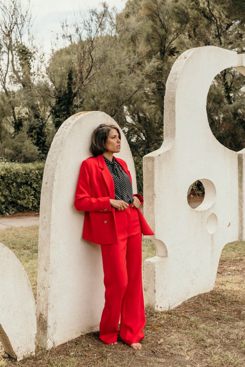 Veste blazer femme rouge Swan – Image 9