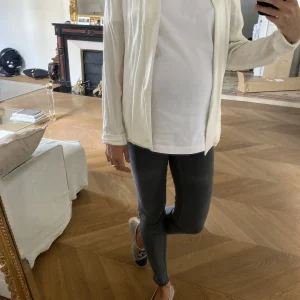 Veste fluide American Vintage ecrue avec bordure satinée