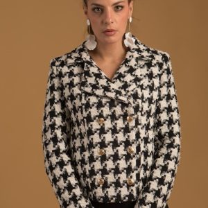 Veste imprimée pied de coq femme Made-in-france