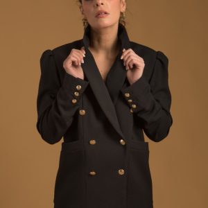 Grâce – Veste noire femme en laine Made-in-France