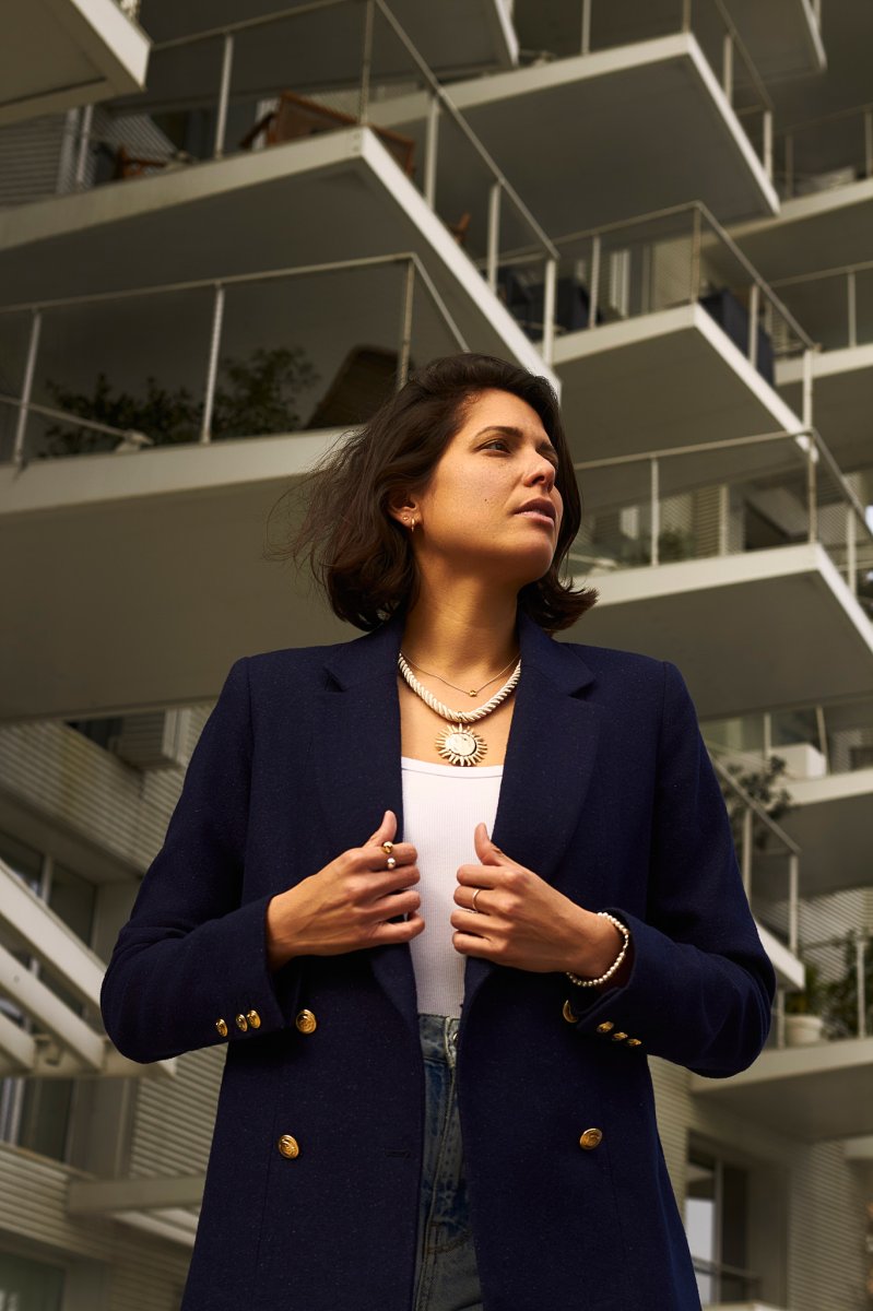 Swan – Veste bleue femme Made-in-France – Image 3