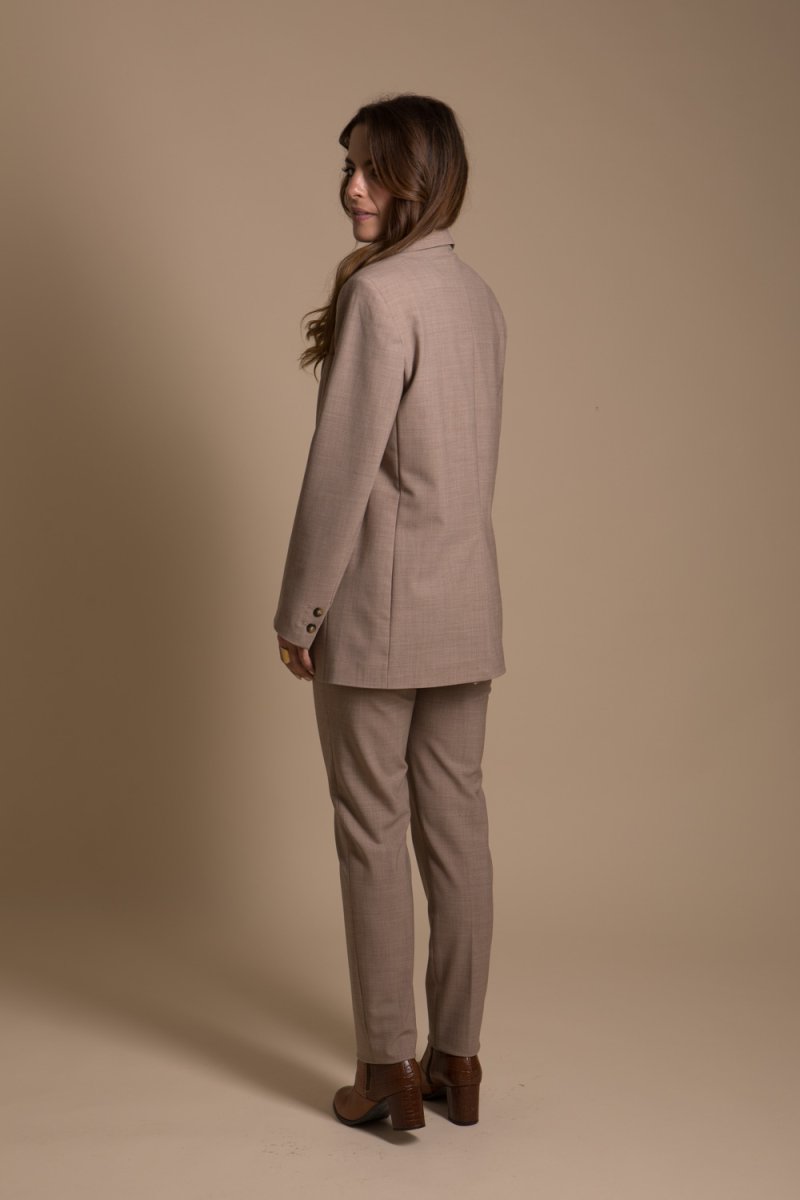 Raphaëlle veste blazer femme en laine beige made-in-France – Image 4