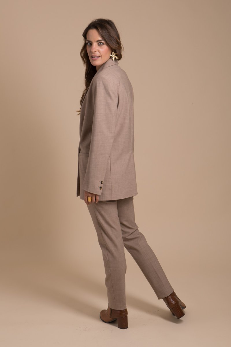 Raphaëlle veste blazer femme en laine beige made-in-France – Image 5