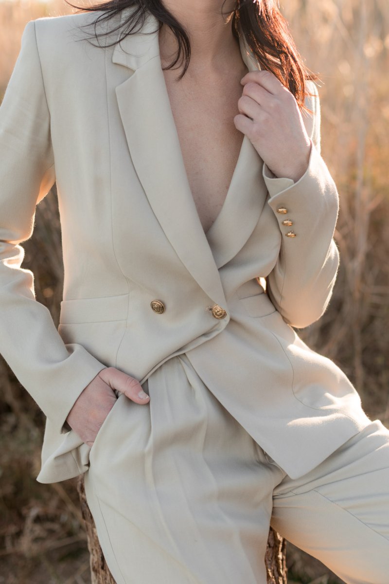 Veste blazer femme beige Swan – Image 4